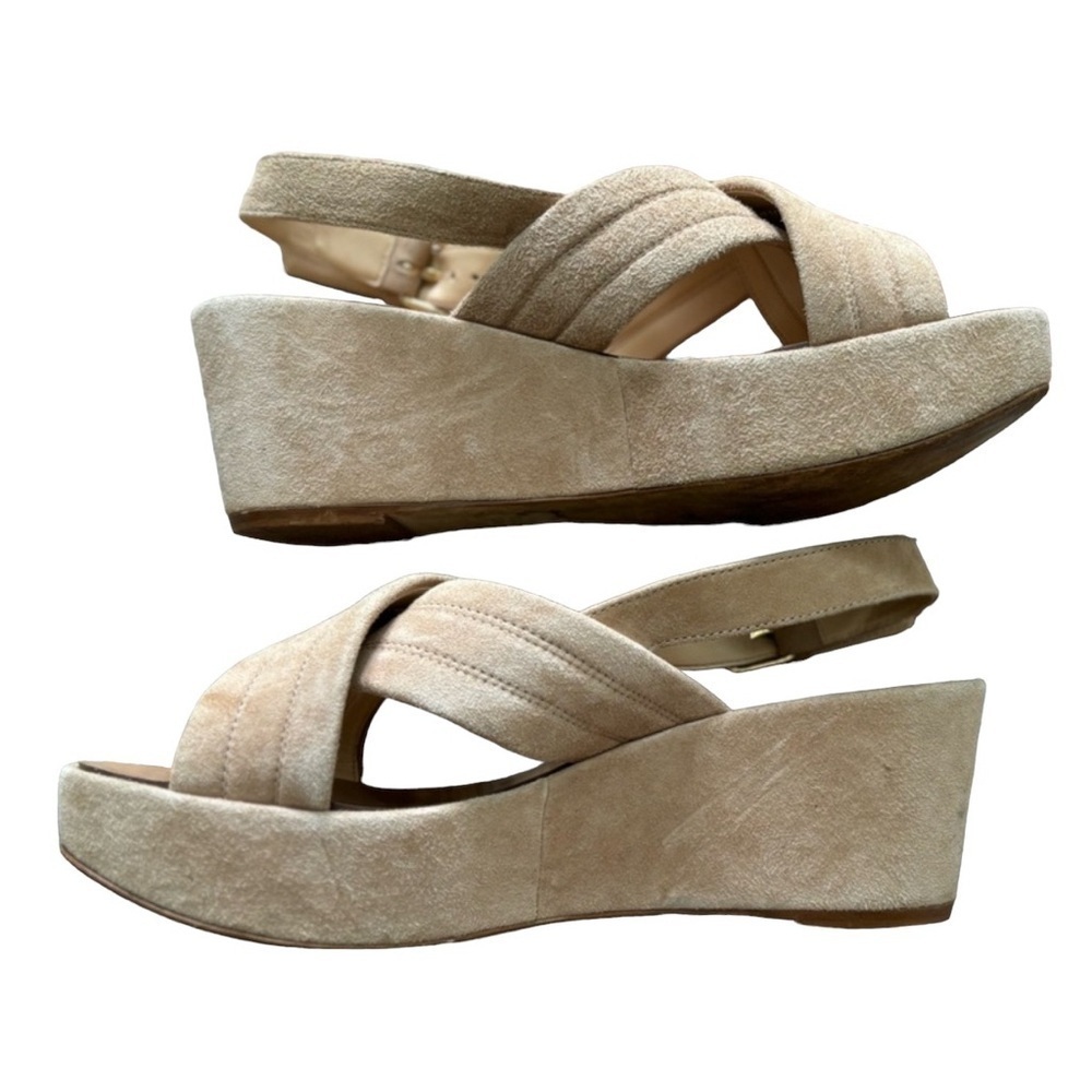 J. Crew Marcie suede sling back wedge sandals women’s size 7 1/2 - Picture 6 of 6